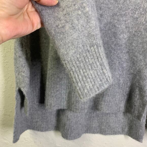 41 HAWTHORNE Sweater Porella Small Gray Cashmere Ribbed Turtle Neck High Low Hem - Picture 7 of 12